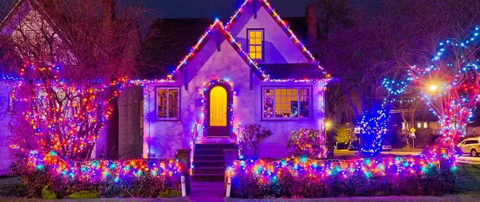 This house in College Station, TX used professional holiday lighting services.