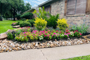 Flowerbed Residential Landscape Installation | Greener LawnScapes